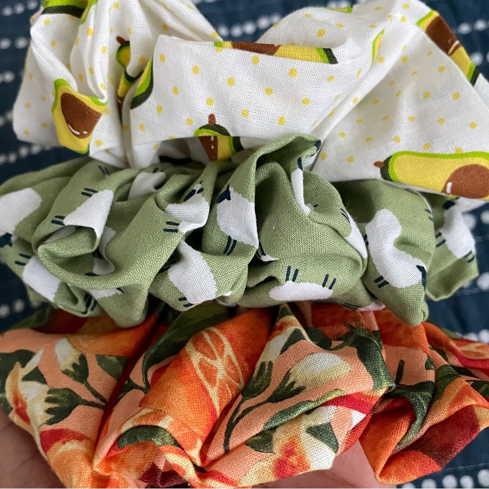 Mystery bundle of 3 handmade scrunchies!! Women/ girls